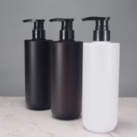 Bouteille de lessive à épaule plate de 300 ml en PET, rechargeable, avec bouchon à vis et pompe distributrice, emballage avec film d'étiquetage