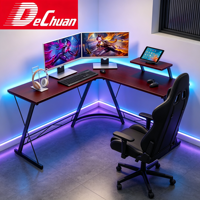 Bureau de jeu en L avec support d'écran et structure en X robuste pour configuration e-sport – Vente en gros