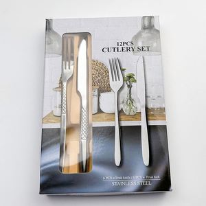 Vente en gros de sets de couteaux et fourchettes de haute qualité, 12 pièces, pour cadeau, maison, hôtel, en acier inoxydable - Product Image 2