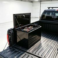 Boîte de rangement pour outils verrouillable à cadenas pour l'organisation du plateau de camion, style industriel