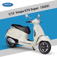 WELLY 1:12 2020 Vespa GTS Super Modèle de moto en métal moulé sous pression sans batterie pour les collectionneurs de plus de 14 ans Cadeau Vente en gros