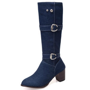 Bottes à talons hauts pour femmes en denim style <span class=keywords><strong>cowboy</strong></span>, collection automne/hiver 2025, grandes tailles - Product Image 4