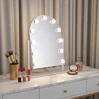 Miroir de maquillage à une face avec éclairage, sans cadre, à 360 degrés, miroir de table LED intelligent à commande tactile