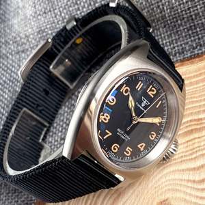 Reloj Automático Big Crown Tandorio para Hombre, Caja Pequeña de 36 mm, Movimiento NH35 PT5000, Correa de Nailon Negra, Resistente al Agua - Product Image 5