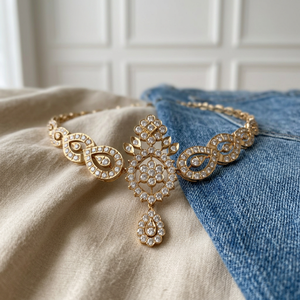 Collar Gargantilla con Diamante Cultivado en Laboratorio de Corte Redondo de 7.00 CT, Diseño Floral Real, Oro Sólido de 18K, 14K, 10K, Plata 925, Regalos Finos de Lujo para Novias - Product Image 2
