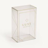 Boîte d'emballage personnalisée portable en PET/PP/PVC holographique géométrique, impression numérique/sérigraphie irisée, logo personnalisé Zhenpin PR016