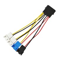 Hub de Velocidad para Ventiladores de 4 Puertos, Divisor de Ventiladores Molex de 4 Pines a 3/4 Pines, Interruptor de 3 Velocidades, Regulación de Voltaje de 5V/7V/12V para Refrigeración de PC de Escritorio