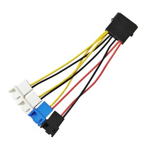 <span class=keywords><strong>Hub</strong></span> de contrôle de vitesse de ventilateur 4 ports, répartiteur de ventilateur <span class=keywords><strong>Molex</strong></span> 4 broches vers 3/4 broches, interrupteur 3 vitesses, régulation de tension 5V/7V/12V pour le refroidissement des boîtiers de PC de bureau - Product Image 1