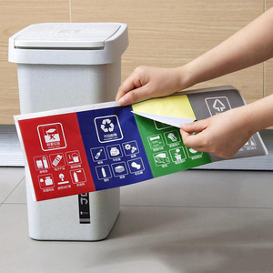 Símbolo de vinilo personalizado para organizar la etiqueta engomada del logotipo del cubo de basura de reciclaje de basura coordinada - Product Image 5