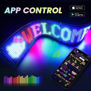 Insegne <span class=keywords><strong>LED</strong></span> Pubblicitarie Giganti Scorrevoli e Luminose, Flessibili USB 5V, Controllo Bluetooth tramite App, Display Testo Personalizzabile - Product Image 6