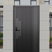 Portail d'entrée double battant en fonte d'aluminium, style chinois à quatre panneaux, anti-effraction, pour villas rurales auto-construites, modèle parent-enfant