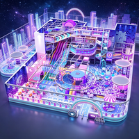 Équipement de jeu souple personnalisé de haute qualité pour aire de jeux intérieure pour enfants, thème cyberpunk, parc d'attractions néon