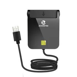 Anpassen des tragbaren Emv Cac USB Ic Id Smartcard-Lesegeräts Hot Sell ISO Credit Smart Chipkarten leser Writer mit Laufwerk