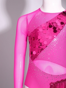 Traje de Danza Latina para Niñas de 6 a 16 Años, con Lentejuelas, Borlas y Flecos, para Prácticas, Presentaciones, Competiciones y Espectáculos - Product Image 3