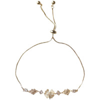 Bracelet pour femme style influenceur avec pierre œil-de-chat et trèfle à quatre feuilles, plaqué or, multi-pierres, cadeau pour meilleures amies