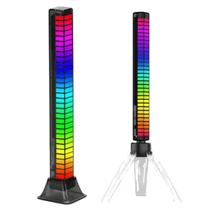 Luces LED de ritmo RGB 3D modernas, Control de sonido de música para ordenador de escritorio y Audio de coche, luces de suelo de esquina de ambiente colorido