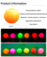 Usine personnalisée LED Golf Park Ball Trois couches Lumineux Light up Glow in the Dark LED Golf Park Balls Night Training