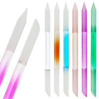 Lime à ongles en verre colorée à dégradé réutilisable, double face, outil de manucure multi-usages pour le façonnage et le polissage des ongles