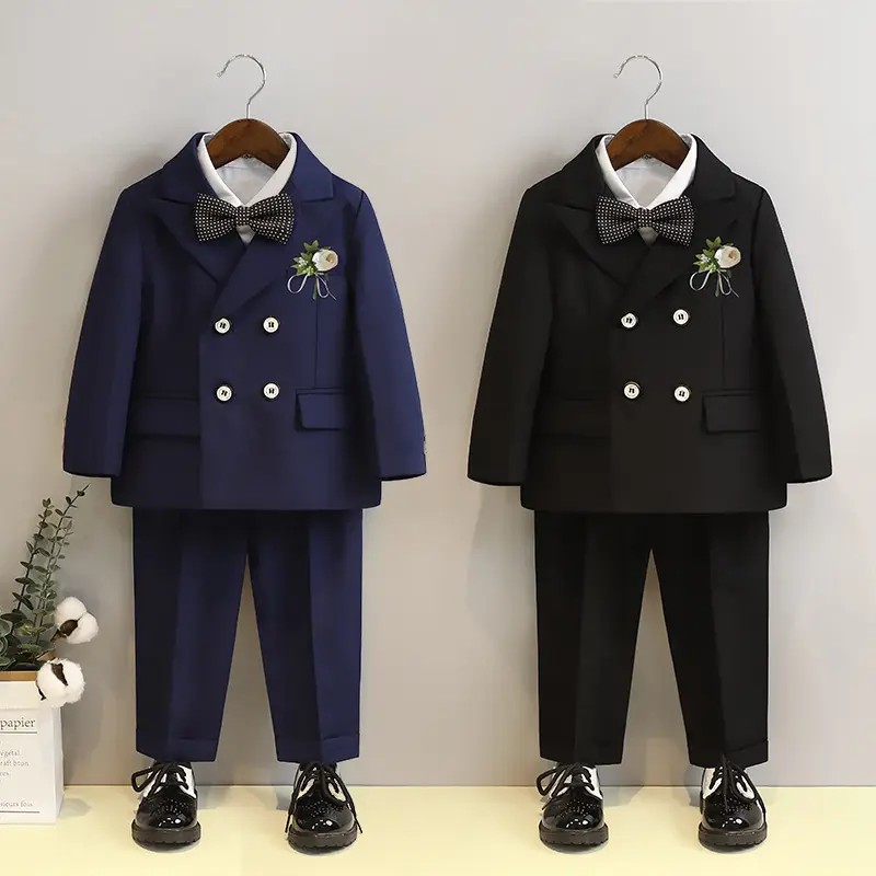 Super Quality Kids Party Performance Wear Clothes Suit Children Gentlemen Sets Flower Boys Formal Suits For Wedding