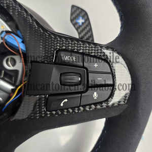 พวงมาลัยคาร์บอนไฟเบอร์หุ้มหนังกลับคุณภาพสูงสำหรับรถยนต์ BMW G20 G30 G01 ซีรีส์ 3 ซีรีส์ 5 - Product Image 3