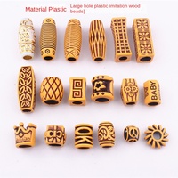 Perles creuses à grand trou Lingxing LQ607 pour tresses, bijoux, accessoires de coiffure, perles acryliques en lucite, perles dispersées pour coiffures DIY