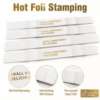Manchon en papier personnalisé avec estampage à chaud doré pour boîte de conteneur alimentaire, bande de scellage interverrouillable pour emballage de fruits