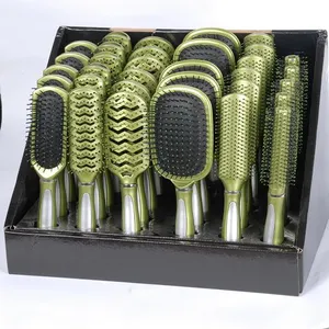 Make up profissional escova de cabelo e pente espelho e pente conjunto carrinho de exposição china fabricante