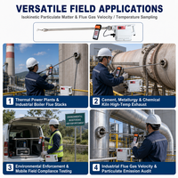 Instrument de surveillance de la concentration des poussières et des gaz de combustion industrielles 3012K pour les tests d'émissions des sources de pollution fixes