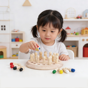 Memo di memoria divertente educativo in legno che abbina il gioco da tavolo a scacchi gioco <span class=keywords><strong>trova</strong></span> il <span class=keywords><strong>colore</strong></span> e raccogli i giocattoli - Product Image 1