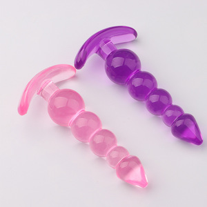 Transparent cinq perles <span class=keywords><strong>Anal</strong></span> <span class=keywords><strong>Plug</strong></span> ancre mâle et femelle flirtant sexe fournitures vaginal dilatateur jouet - Product Image 2