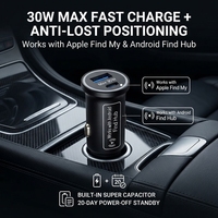 Traceur GPS pour Voiture Compatible Apple Find My et Android, Chargeur Rapide 30W, Positionnement BLE, Localisateur de Véhicule Sans Abonnement, OEM