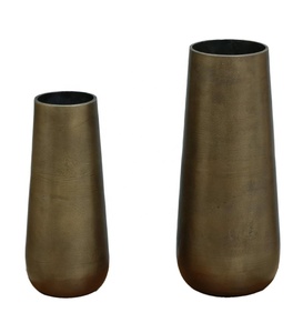 Jarrón de aluminio creativo de lujo con diseño de cristal de latón, florero de Metal, cubo, maceta, contenedor, boda, hogar, sala de estar, jardinería - Product Image 1