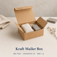 Boîte cadeau en carton kraft brun avec impression personnalisée pour bijoux, cosmétiques, bougies, couvercle intégré, déballage facile, emballage pliable, vente en gros, OEM