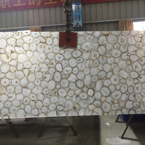 Wholesale Modern Luxury Brazilian White Agate Slabs Translucent Semi-Precious <b>Stone</b> Gemstone Backlit Waterproof Kitchen Villa - Product Image 2