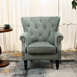 Sillón reclinable para sala de estar, sillón de lectura con asiento acolchado, silla de acento Wingback de tela para dormitorio - Product Image 6