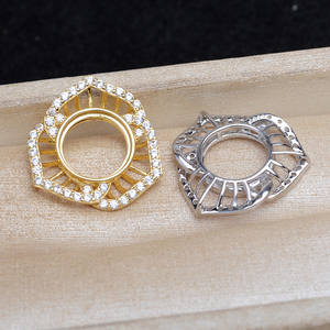 Support vide pour pendentif en perle en argent S925, 11,7-11,9 mm, pour sertissage Rose Mabei, composant de bijouterie - Product Image 2