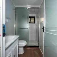 Conception personnalisée, construction rapide, maison préfabriquée écologique prête à l'emploi de 20 pieds avec panneaux jaunes et structure blanche, bâtiments de jardin portables avec terrasse et protection solaire