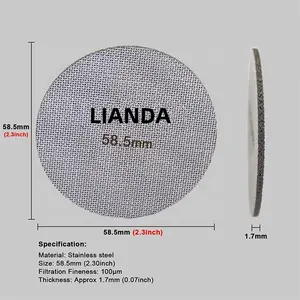 2mm Thick Stainless 316 Puck Screen 150 Micron Mesh Coffee Puck Screen Stainless Steel Disc Use Dispersion Screen Clean