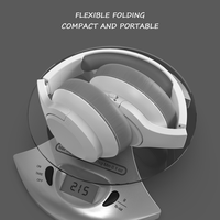 Casque de jeu sans fil pliable LDON839 BT 5.3 haute performance avec haut-parleur 50 mm, charge rapide 2H, léger, pour PC et mobile, en cuir et métal