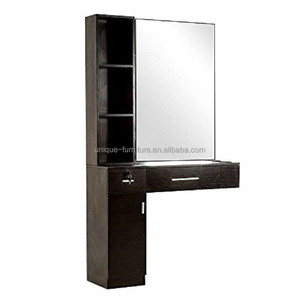 Miroir de salon de beauté de luxe, vintage, pour coiffeur, avec armoire - Product Image 2