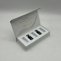 Boîte cosmétique en carton rigide magnétique noire pour flacon de peptide unique, emballage magnétique pour 2 flacons de 3 ml ou 10 ml
