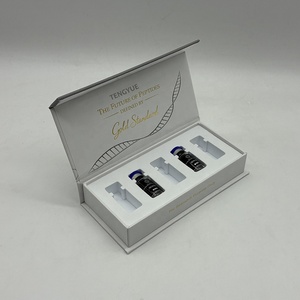 Boîte cosmétique en carton rigide magnétique noire pour flacon de peptide unique, emballage magnétique pour 2 flacons de 3 ml ou 10 ml - Product Image 5