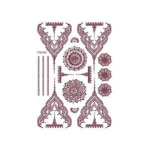 Kit de Tatuajes de Henna a Prueba de Agua, Diseño Floral Tradicional, Pegatinas de Tatuajes Temporales Desprendibles, Seguras para la Piel, Tatuajes de Henna para Festivales - Product Image 6