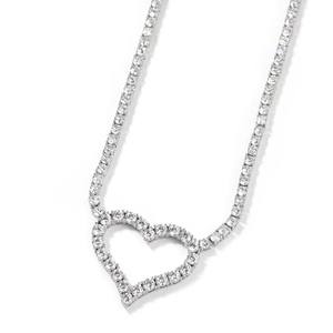 Collana a Cuore con Gioielli Luccicanti per il Ballo di Fine Anno, Catena Tennis 3MM, <span class=keywords><strong>Serie</strong></span> Design Amore, Moda Femminile di Lusso, Charm CZ, Girocollo - Product Image 4