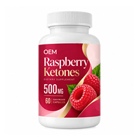 VitaHall Vente en gros de capsules de cétone de framboise à libération rapide 500 mg, étiquette privée, emballage personnalisé, complément alimentaire pour la perte de poids