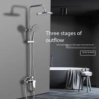 Ensemble de douche mural chromé pour baignoire avec douchette et mitigeur, pour salle de bain