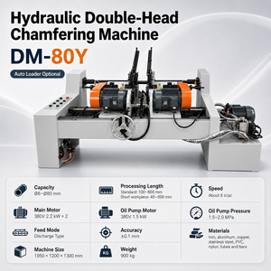 Máquina Biseladora de Extremos de Tuberías de Doble Cabezal Totalmente Automática con Corte y Desbarbado Simultáneos para Marcos de Muebles - Product Image 2