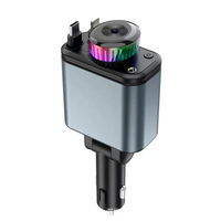Chargeur de voiture 5-en-1 à charge rapide PD 2.0 180W avec câble rétractable pour téléphone portable et ordinateur portable, diffuseur de parfum désodorisant