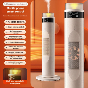 Ventilateur électrique portable 2000W avec affichage LED, humidification, vent naturel, télécommande, effet de feu, chauffage céramique PTC, norme européenne pour usage domestique - Product Image 5