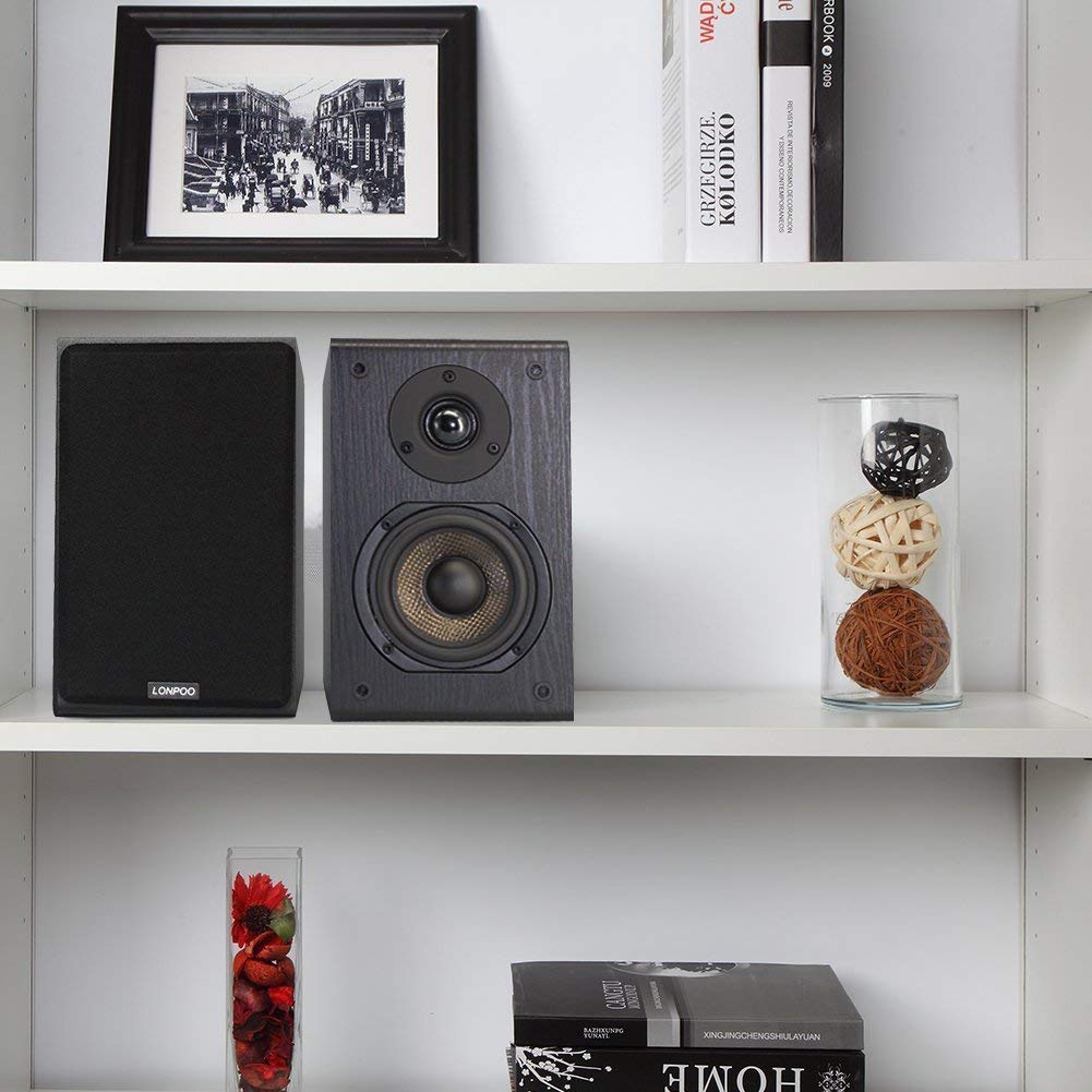LONPOO LP42 75W×2 双方向木製パッシブブックシェルフスピーカー HiFi